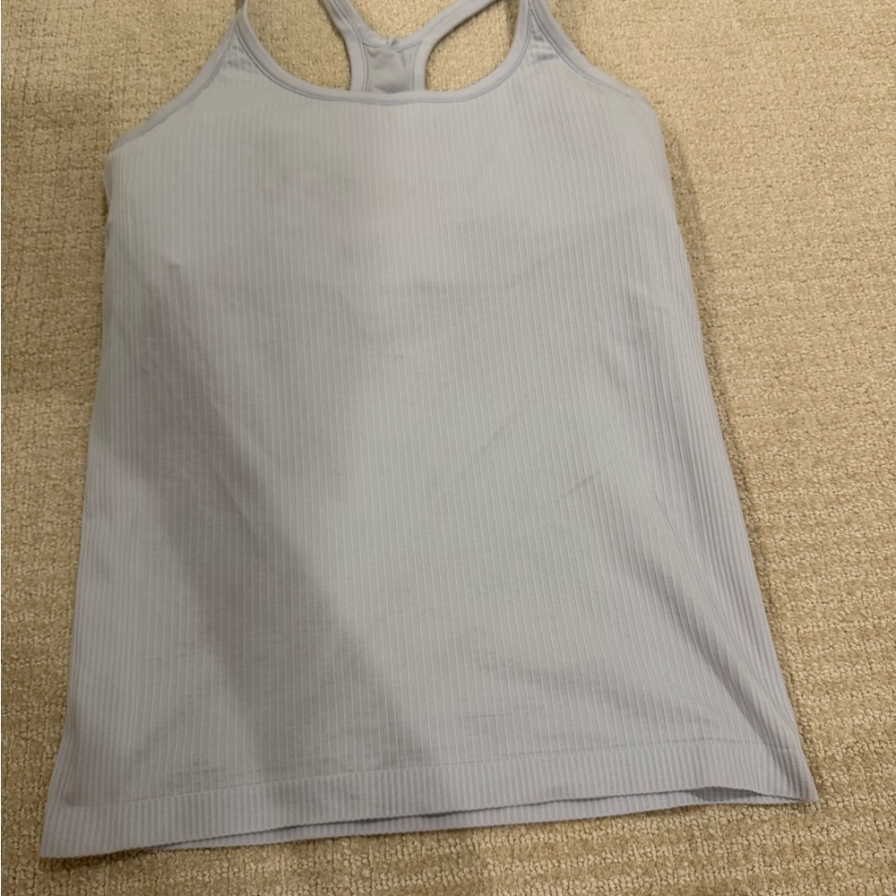 Women's Light Blue Ribbed Tank Top (Ebb to Street) 12